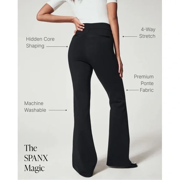 Spanx SPANXsmooth PerfectFit Ponte Flare Pant in Classic Black - Picture 4 of 11